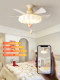 Little Red Riding Hood Bedroom Fan Light with Straight Blades, Cream Style, Simple Modern Dining Room Crown Fan Light for Children's Room and Master Bedroom
