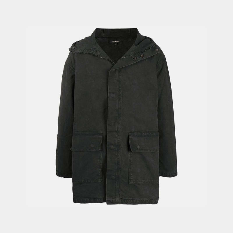Yeezy Season 6 Super Heavyweight Washed Black Double-Layer Canvas Jacket Original $1300