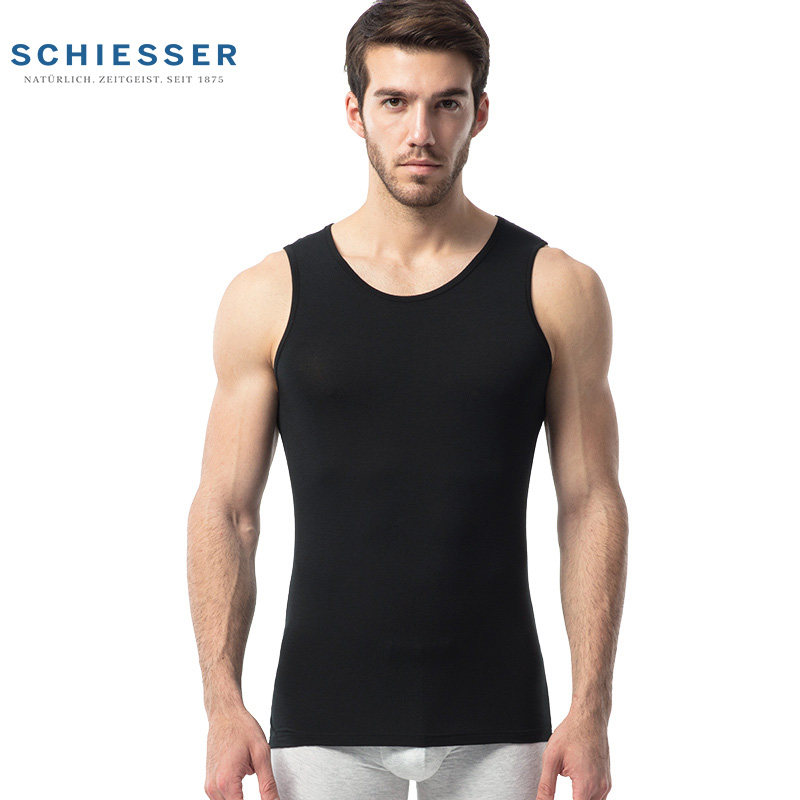 Schiesser Shuya Lingerie Men's Thin Modal Broad-shoulderEd Vest Slim Breathable Sweat-Absorbing Sports Top