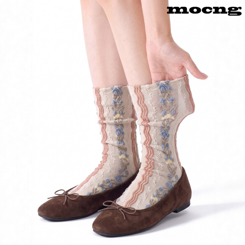 Mocng Japanese-Style Seamless Cotton Socks, Mid-Calf Socks, Retro Three-Dimensional Embossed Slouch Socks, Ins-Style Lazy Floral Wood-Tone Socks Mocng Japanese-Style Seamless Cotton Socks, Mid-Calf Socks, Retro Three-Dimensional Embossed Slouch Socks, Ins-Style Lazy Floral Wood-Tone Socks