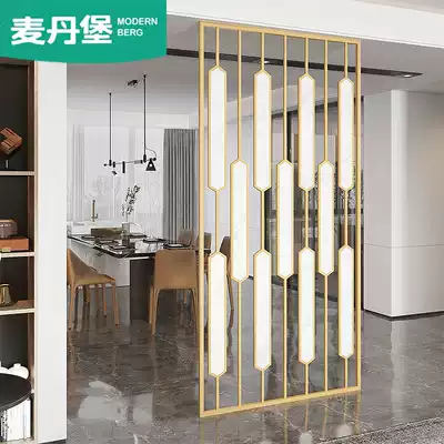 New Chinese style screen partition living room entrance light luxury home Barrier metal hollow decoration stainless steel screen customization