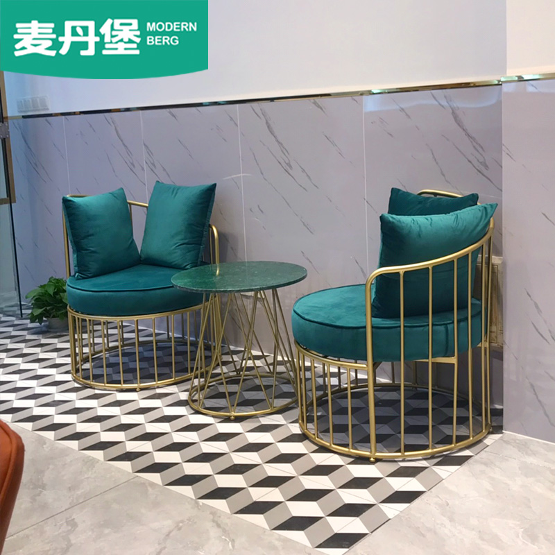 Iron Single - Person Sofa Light Luxury in Nordic Creative Leisure Package Girls Bedroom Iron Art Small Sofa Chair