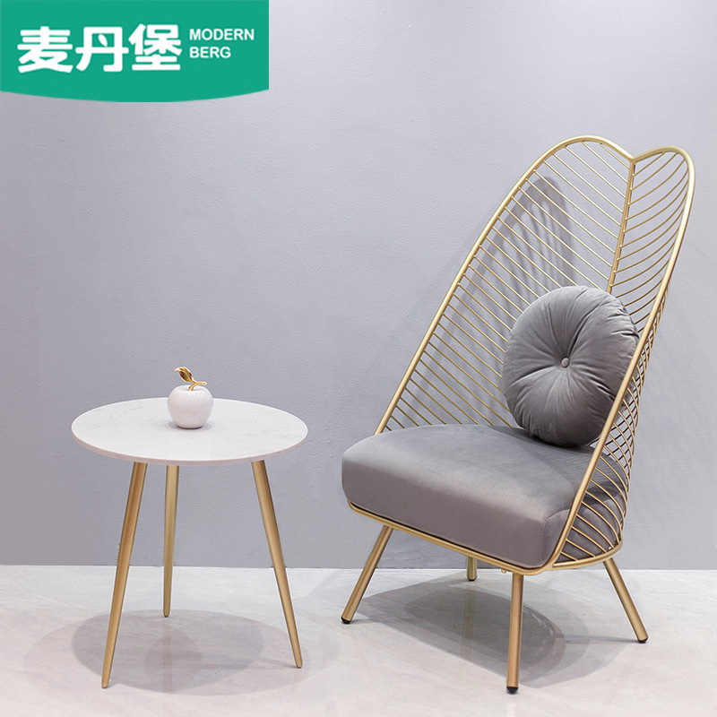 Leisure Chair Light Lavish Simplicity About Net Red Ins Wind American Livingroom Bedroom Economy Type Suede Iron Art Single Small Sofa