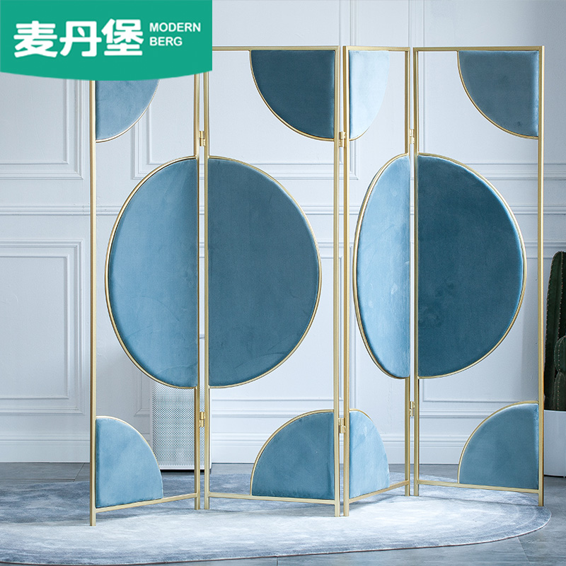 Ins wind net red screen small apartment living room partition decoration simple foldable mobile simple clothing store European style