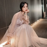 Розовое платье подружки невесты, осенний лонгслив, вечернее платье, коллекция 2021, осеннее, по фигуре