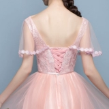 Длинное розовое платье подружки невесты, средней длины, 2020, осеннее, для подружки невесты, в корейском стиле