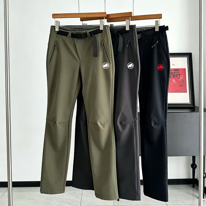 Mammoth Swiss Elephant Men's and Women's Outdoor Softshell Pants Autumn and Winter Waterproof Fleece Clion Wear-Resistant Versatile Long Pants