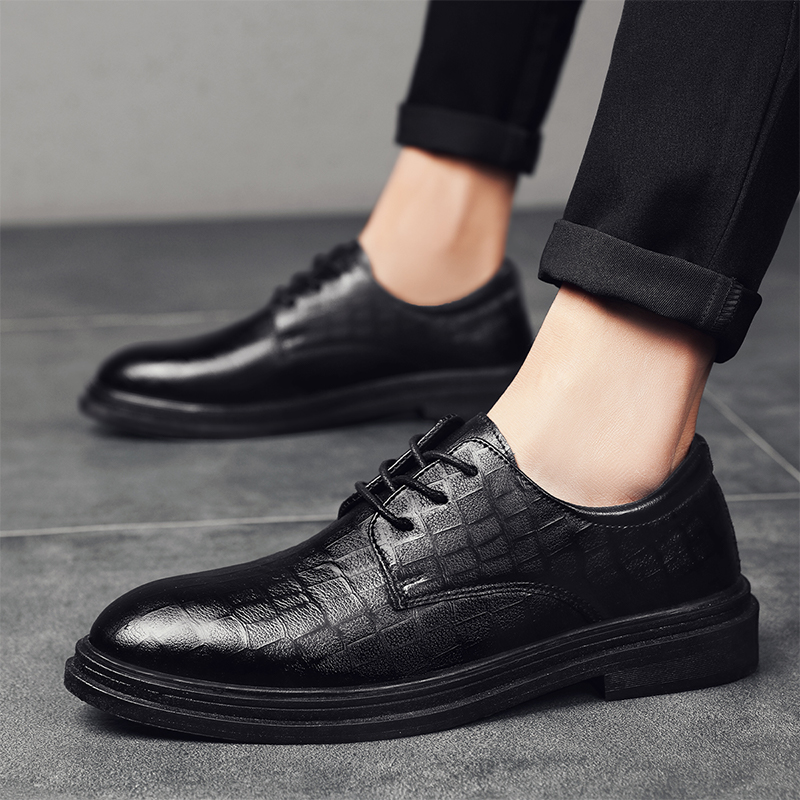 2022 new men's shoes autumn and summer casual leather shoes British all-match business formal wear black suit men's sneakers