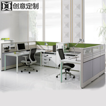 Office Screen Holder Staff Creativity 4 Persons Position Desk 2 4 Personnel Station Desk Office Partition Table And Chairs Combination