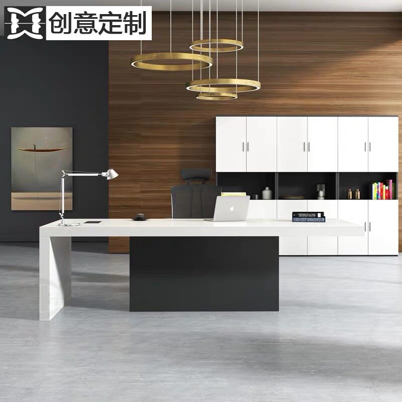 Office Furniture Owner Table Minimalist Modern President Table Fashion Grand Bandae Supervisor Manager Table Chairs Combined Desk