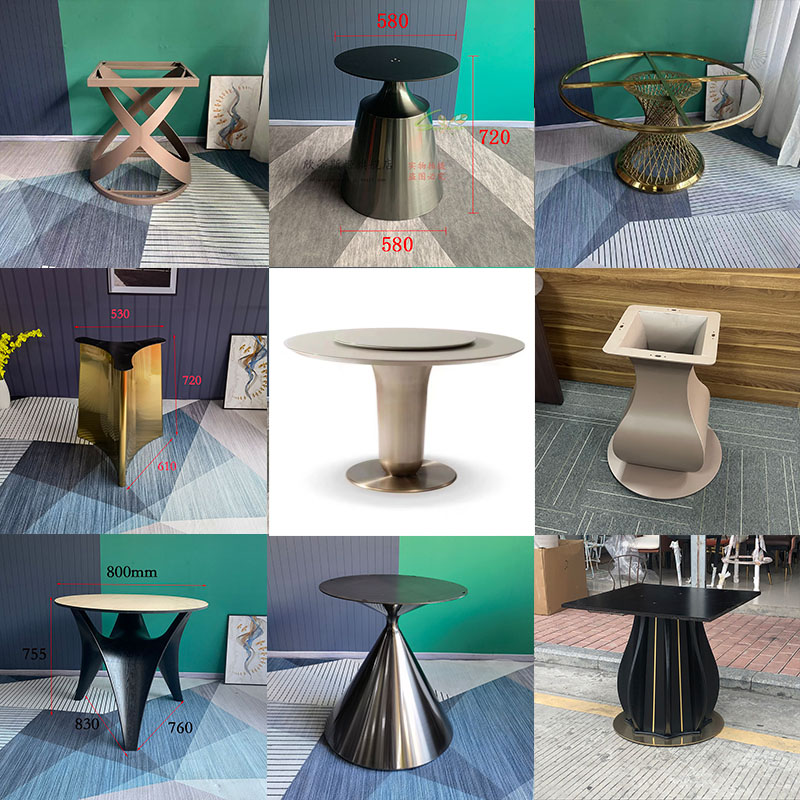 Modern Rockboard Table Foot High-end Marble Round Table Legs Stainless Steel Base Bracket Light Lavish Metal Shelf Support