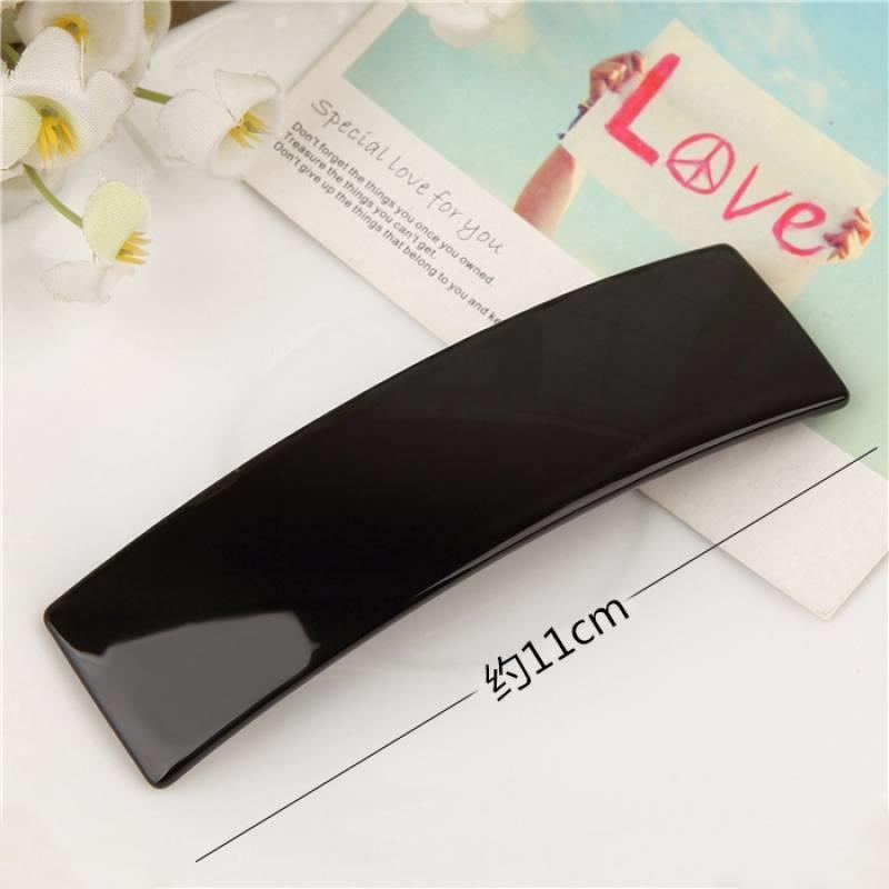 Simple Black Extra-Large Spring Ponytail Hair Clip, Wide-Edge Horizontal Hairpin for the Back of the Head, Korean Style Hairpin