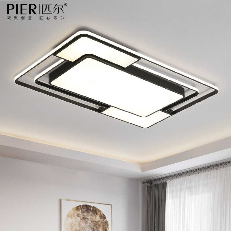 Simple modern living room lights LED Nordic ceiling lights rectangular dining room bedroom lights atmospheric home room lighting