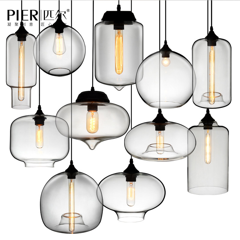 Creative personality dining room chandelier cafe bar industrial style bar corridor walkway light glass clothing store lighting