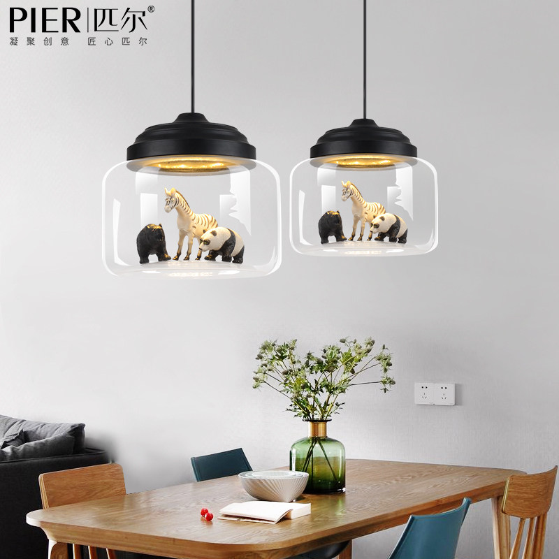 Nordic lamps dining room dining room chandelier cafe clothing store creative personality cartoon animal children's room chandelier