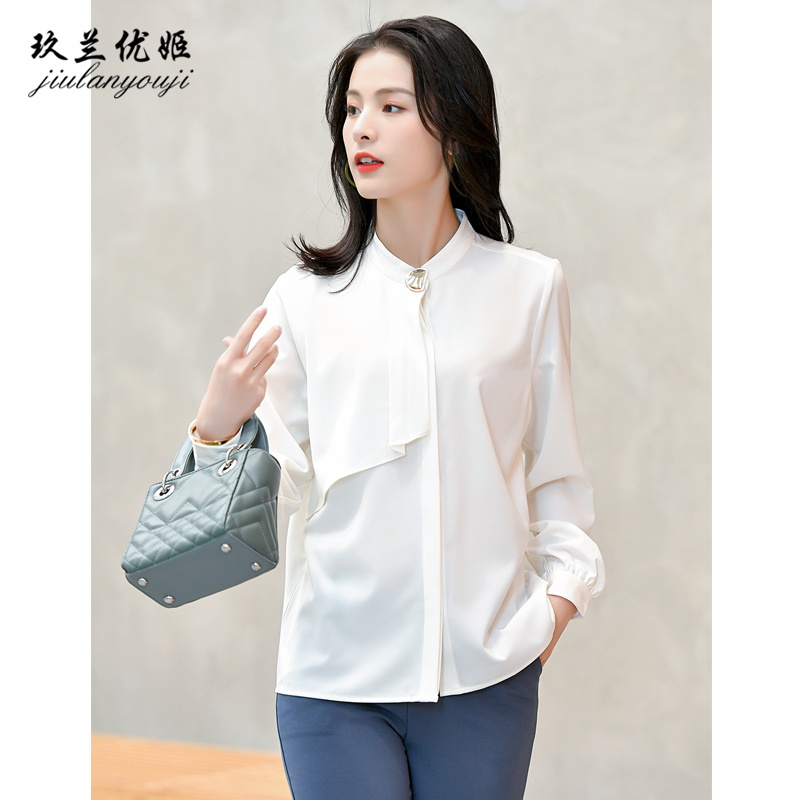 Long-sleeved shirt women's design sense niche 2022 women's clothing spring and autumn new ol temperament chiffon bottoming shirt shirt shirt