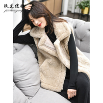 Anti-season clearance lambswool vest female fur one 2021 spring and autumn new short outer wear thick lambswool vest