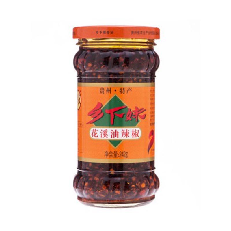 Buy 2 bottles of Guizhou Terrific rural girl flower creek oil chili 242g mix rice oil chili sauce seasonings
