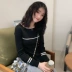 Mùa thu 2019 Đại học Gió Nữ Han Fan Áo len dài tay Áo len nữ cao cổ Áo len thời trang dành cho sinh viên - Vòng cổ áo len