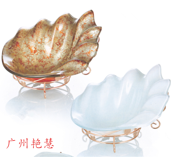 Fashion Creative High-end Tempered Glass Fruit Pan Shell Sashimi Disc Ice Tray Buffet Hotel Ktv Fruit Tray