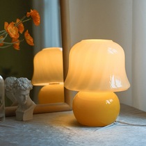 Style Cream Table Lamp Muran Medieval Glazed Bedroom bed head Living room Nordic Decorative Mushroom Lamp Advanced Sensation