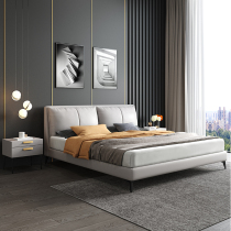 Italian Extreme Jane Genuine Leather Bed Double Bed 1 8 m Free Wash soft bed Master bedroom Nordic Tatami Rear Modern Light Lavish Bed