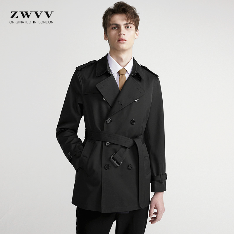 Spring New Arrivals, High-End Trench Coat for Men, Mid-Length, Slim Fit, Youth Short Style, Casual Men's Windproof Jacket Spring New Arrivals, High-End Trench Coat for Men, Mid-Length, Slim Fit, Youth Short Style, Casual Men's Windproof Jacket