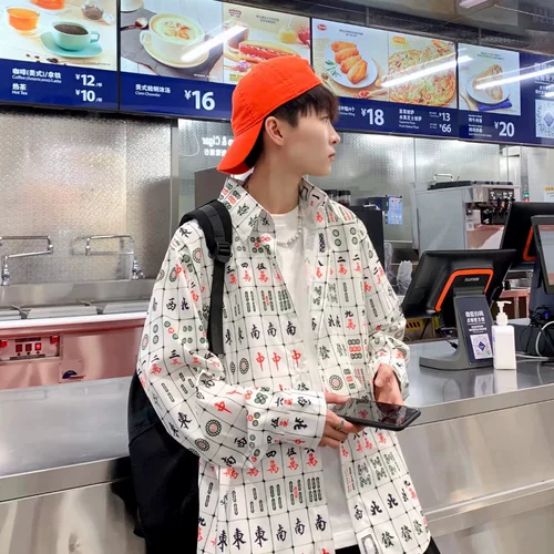 Ретро рубашка, лонгслив в стиле хип-хоп для влюбленных