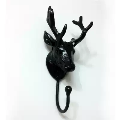 New European vintage old wall hangers wrought iron deer head clothes hook clothing store hangers display rack decorations