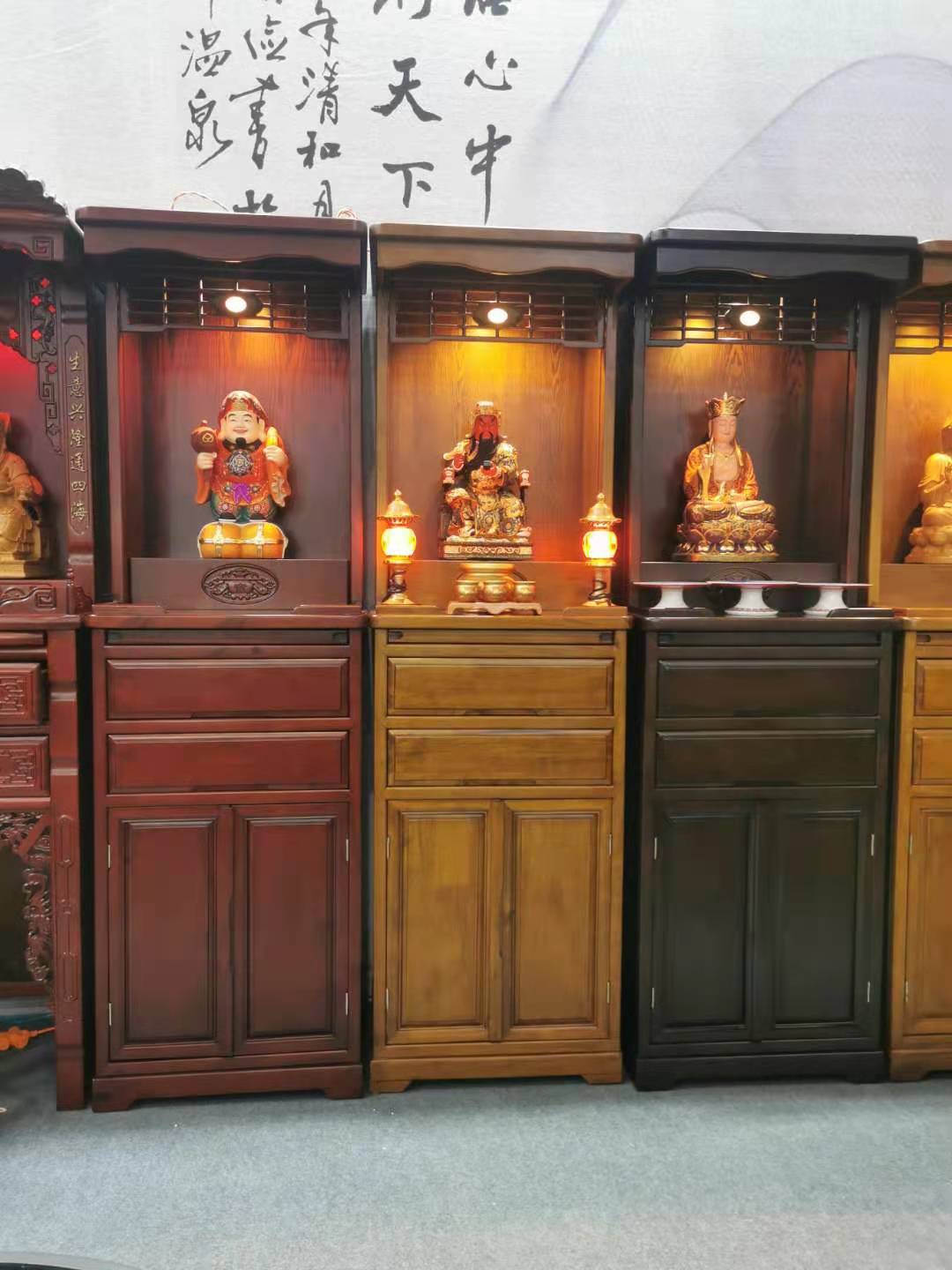 Buddha Niche Photo of the Divine Terrace Gods Cabinet for table landing Buddha Niches Cabinet Stand Cupboard for the Buddha candlesticks-Taobao