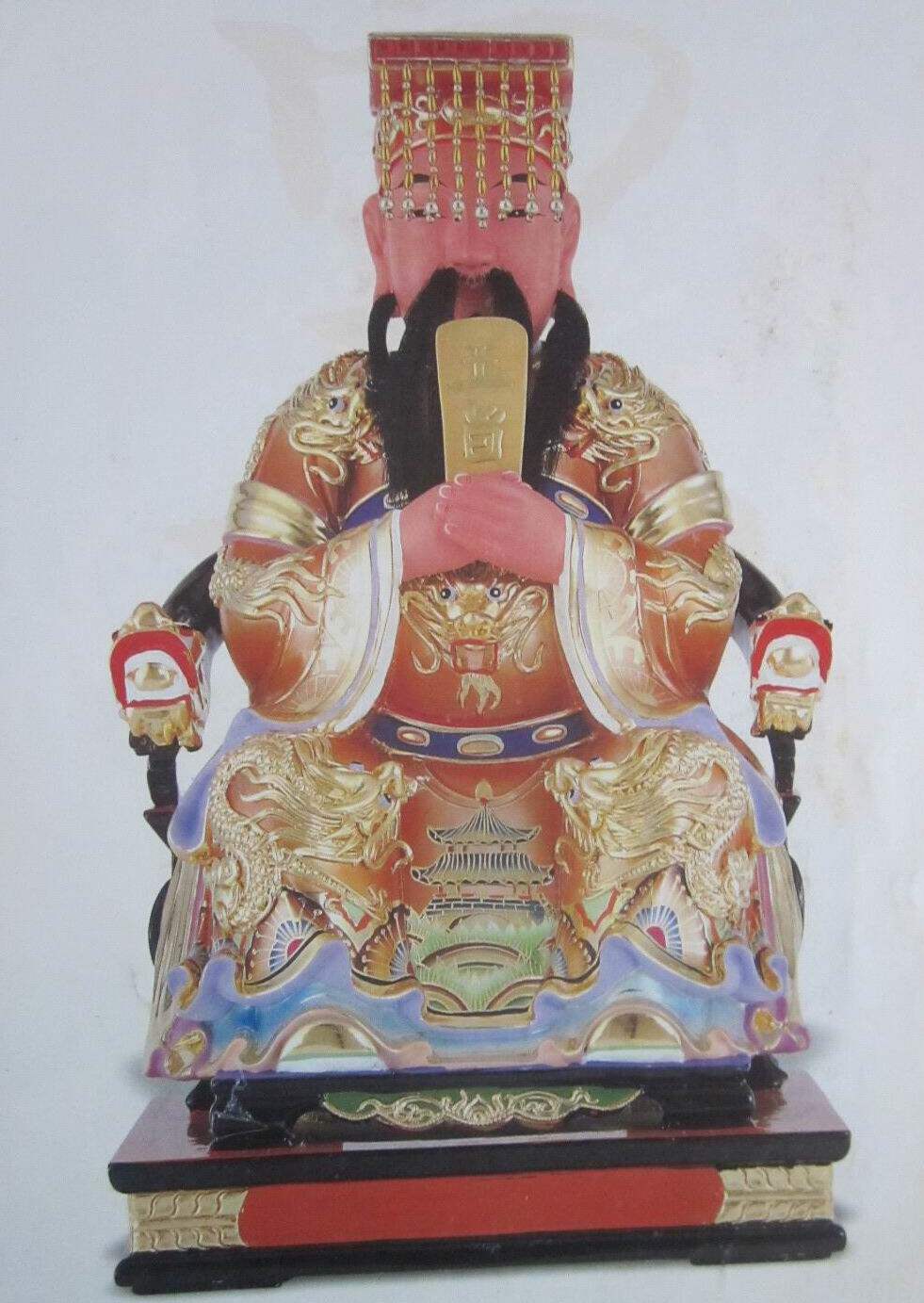 Jade Emperor Jade Emperor's Jade Statue to customize traditional wood carving craft 40 cm-Taobao