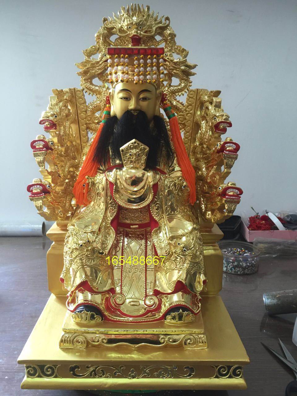 Wood carving Kowloon Chair Jade Emperor Jade Emperor of Heaven Jade Emperor God Statue God Statue Customized Buddha Statue Custom Aroma Camphor Wood Sculpture 40cm-Taobao