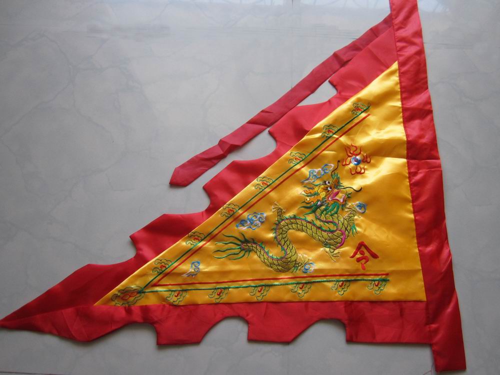 Order Flags Double-sided Embroidered Triangle Dragon Flag Dragon Flag Dragon Boat Flag Triangle Banner Yellow 0-9 m-Taobao
