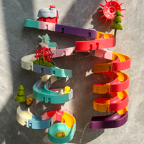 Baby Puzzle Parquet Track Bathing Toy Fun Slip Ball Small Yellow Duck Bathing Dramatic Water Transfer To Leo Girl