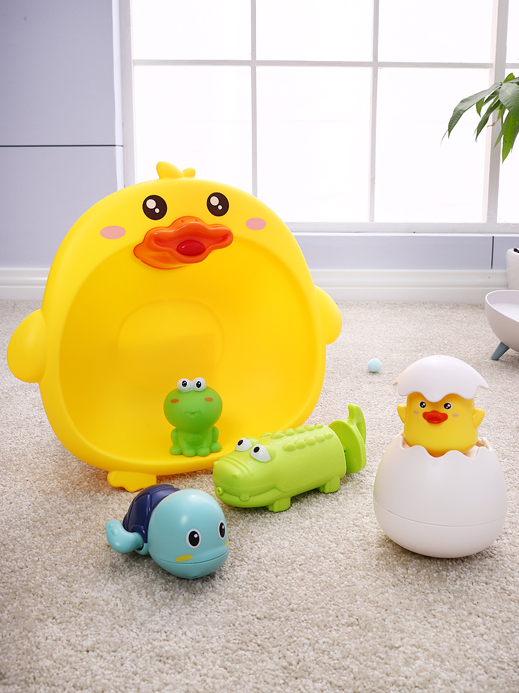 Baby bath toys Children play water turtle play water duckling suit Baby swimming little yellow duck girl boy