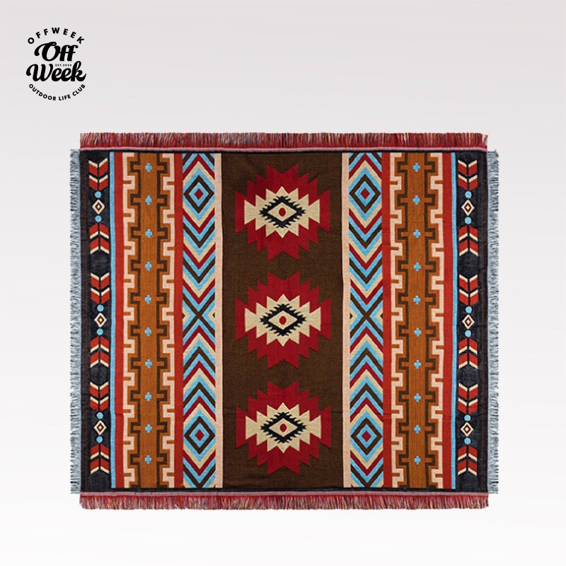 Offweek OUTDOOR NATIONAL WIND RETRO CREATIVE GEOMETRIC SOFA BLANKET CARPET NORDIC COTTON FABRIC SOFA TOWELS TENT BLANKET