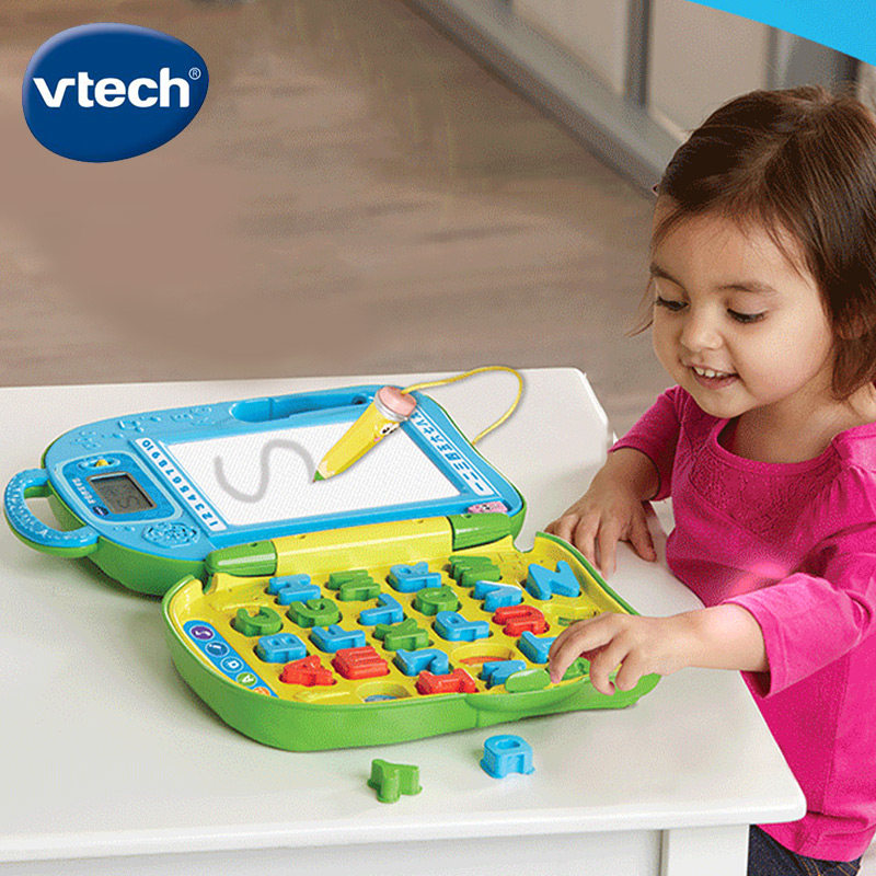 VTech Weida alphabet spelling bag block plugging magnetic drawing board English Enlightenment Baby Bag 3 years old