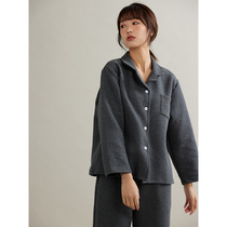 Air Cotton Warm Sleeping Clothing Woman Winter Pure Cotton Triple thickened clip Cotton Air Layer Spring and Autumn Home Suit Suit