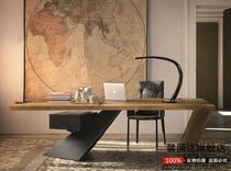 Loft American Wrought iron solid wood long table Conference table Rectangular office furniture Computer desk Office desk Simple and modern