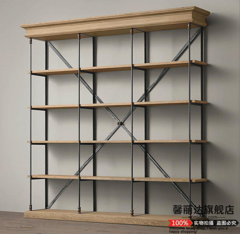 Xinlida LOFT American retro iron art solid wood multilayer floor shelve shelf containing bookshelf separator storage