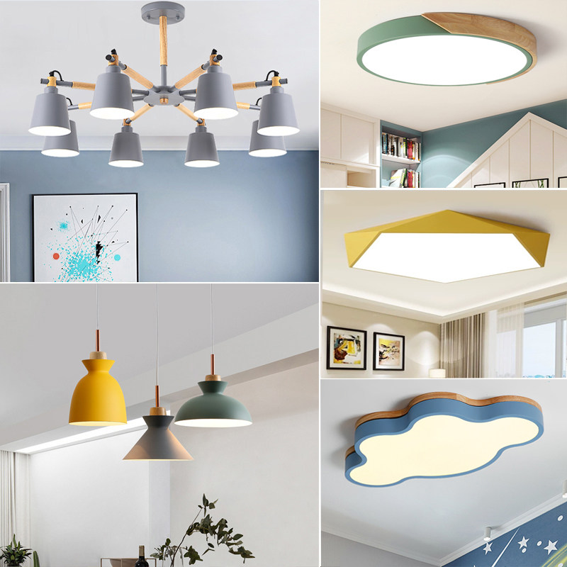 Nordic Living room chandelions minimalist modern triple room Two-hall Marcaron bedroom suction ceiling light fixtures combined full house package