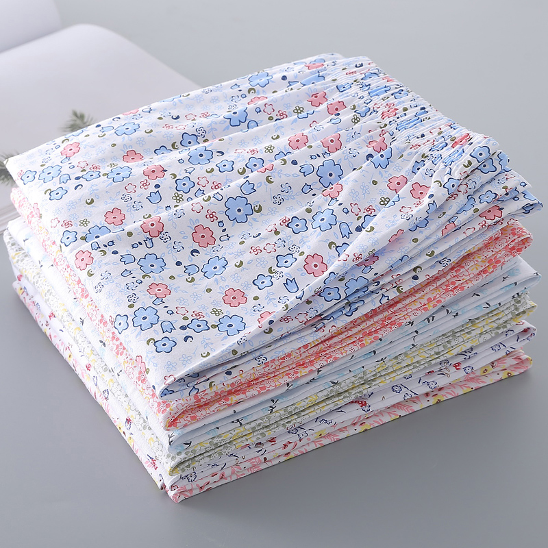 Lady Pure Cotton Summer Sleeping Pants Knit Cotton Home Air Conditioning Long Pants Loose Mouth Loose Straight Cylinder Tightness High Waist Moon Pants