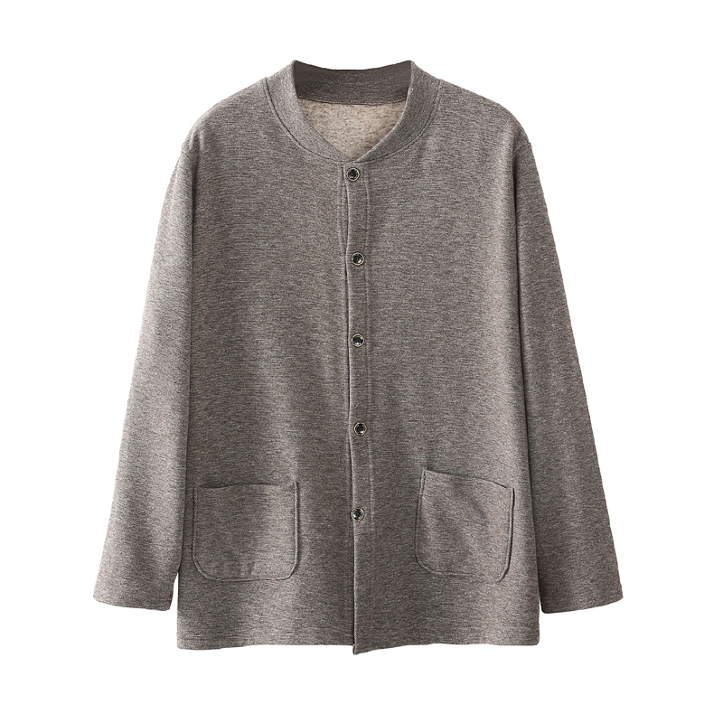 Men's fleece cardigan heating clothing for the elderly button-up thermal jacket thin fleece thermal jacket jacket