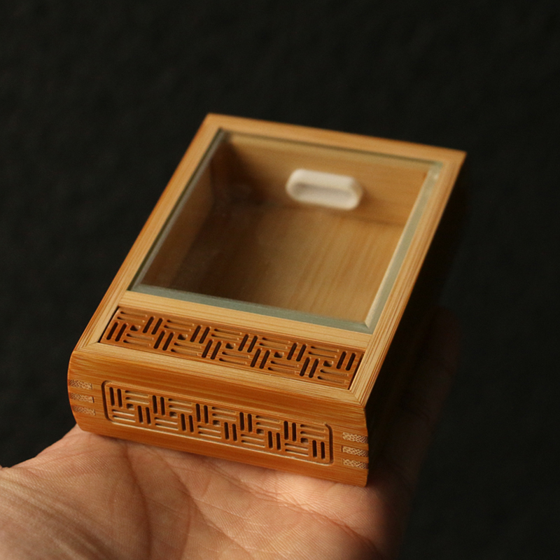 High-Quality Master Craftsman's Handmade Natural Old Bamboo Rectangular Golden Bell Bamboo Insect Box, Bamboo Insect Tool