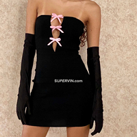 Motel rocks tube top dress novara black backless dress high waist sweet element dress