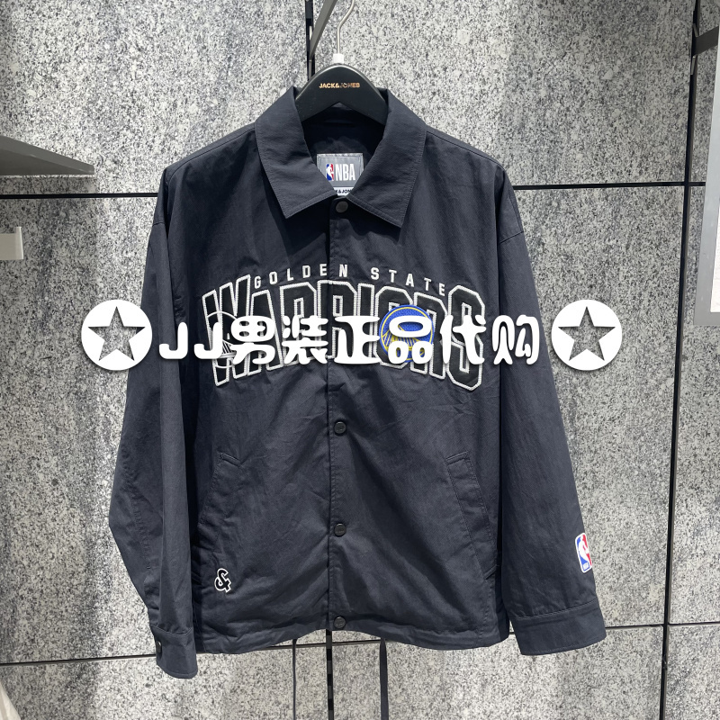Jack Jones Nba Collaboration Warriors Versatile Casual Jacket Loose Lapel Coat Top 226321041