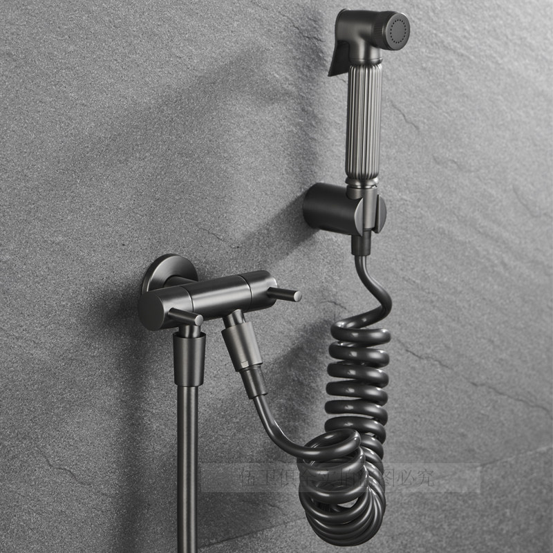 German high-end all-copper wire-drawing gun gray dressing room scrubber washer toilet companion spray gun booster washer