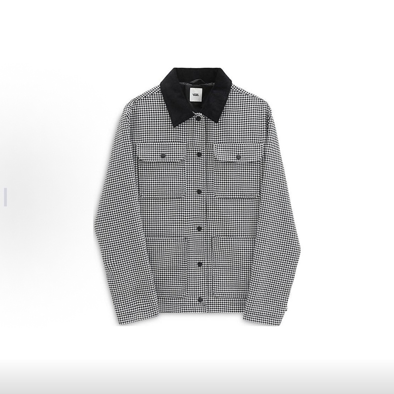 Vans Women's Houndstooth Lapel Shirt Single-Breasted Outdoor Work Jacket Vn0A5Jmzblk Vans Women's Houndstooth Lapel Shirt Single-Breasted Outdoor Work Jacket Vn0A5Jmzblk
