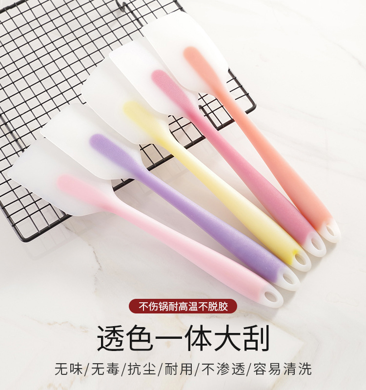 Silicone Scraper Baking Shovel High Temperature Resistant Squeegee Soft Rubber Cream Tool Stirring Rod One-piece Cake Rubber