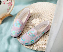 Old Beijing cloth shoes women retro Chinese style flat sole shoes national style jelly bottom embroidered shoes women ancient style Hanfu shoes